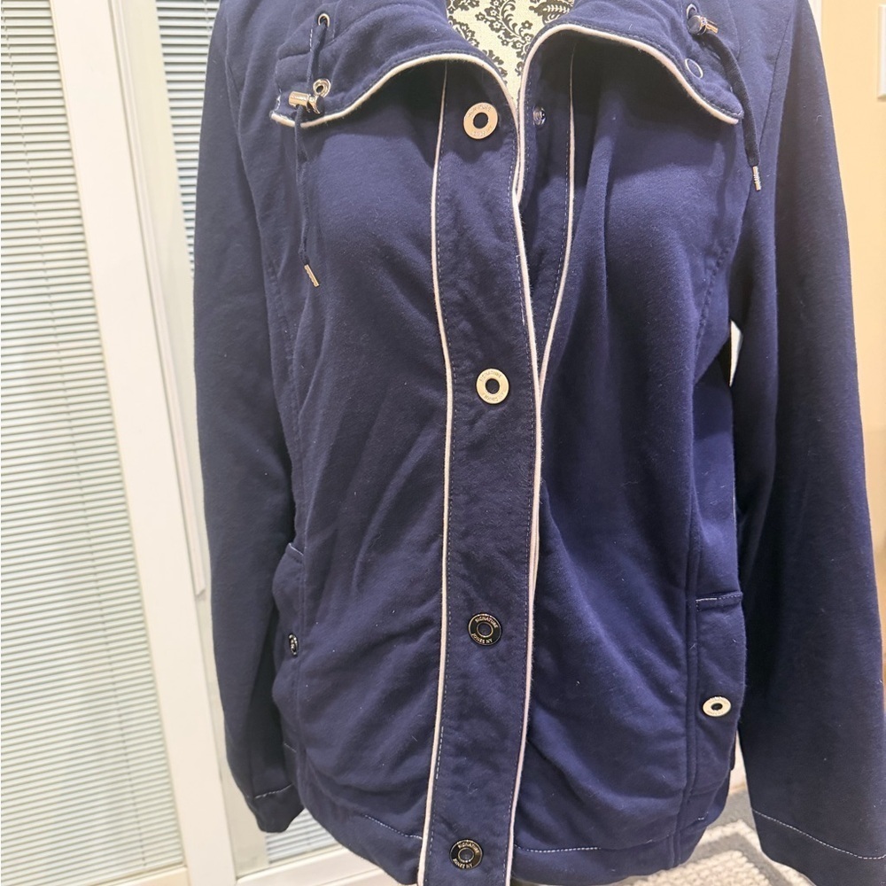 Jones New York Navy Utility Jacket with White Accents - Picture 8 of 13
